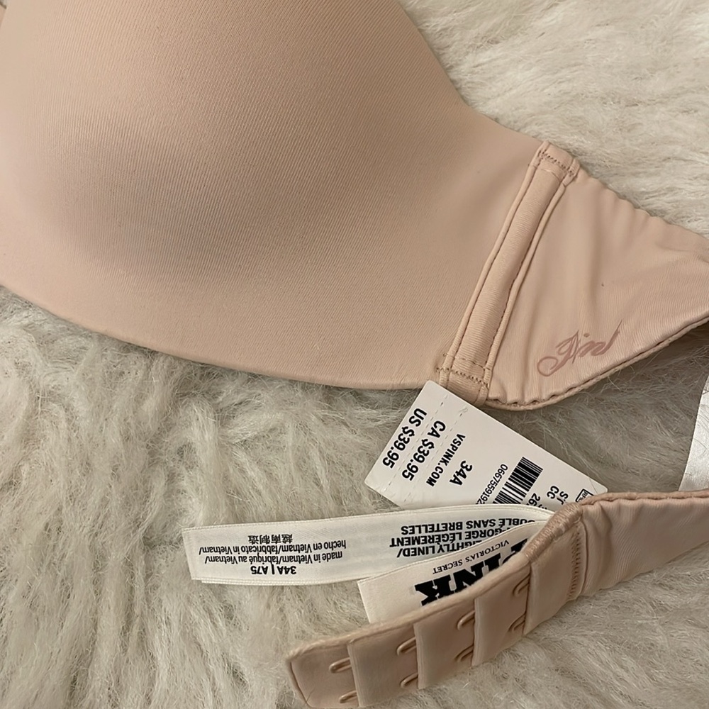 Victoria’s Secret Pink Wear Everywhere Lightly Lined Seamless Strapless Bra 34A - Picture 7 of 12
